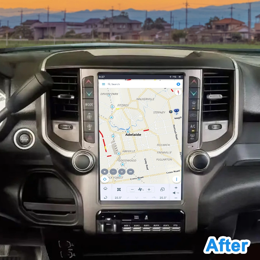 Sistema de áudio e vídeo para automóvel de 12.1 polegadas e 4 64G para Dodge Navegação GPS para automóvel com ecrã de vídeo RAM 2018 2019 2020