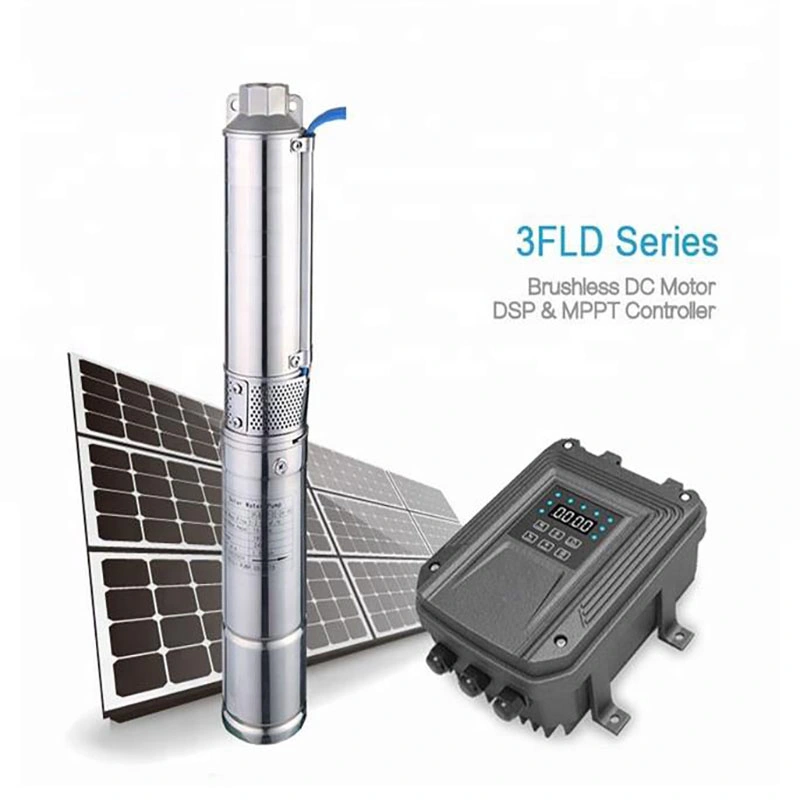 100m Max Head Submersible Solar Pump 1.8m3/H Water Deep Well Pump System