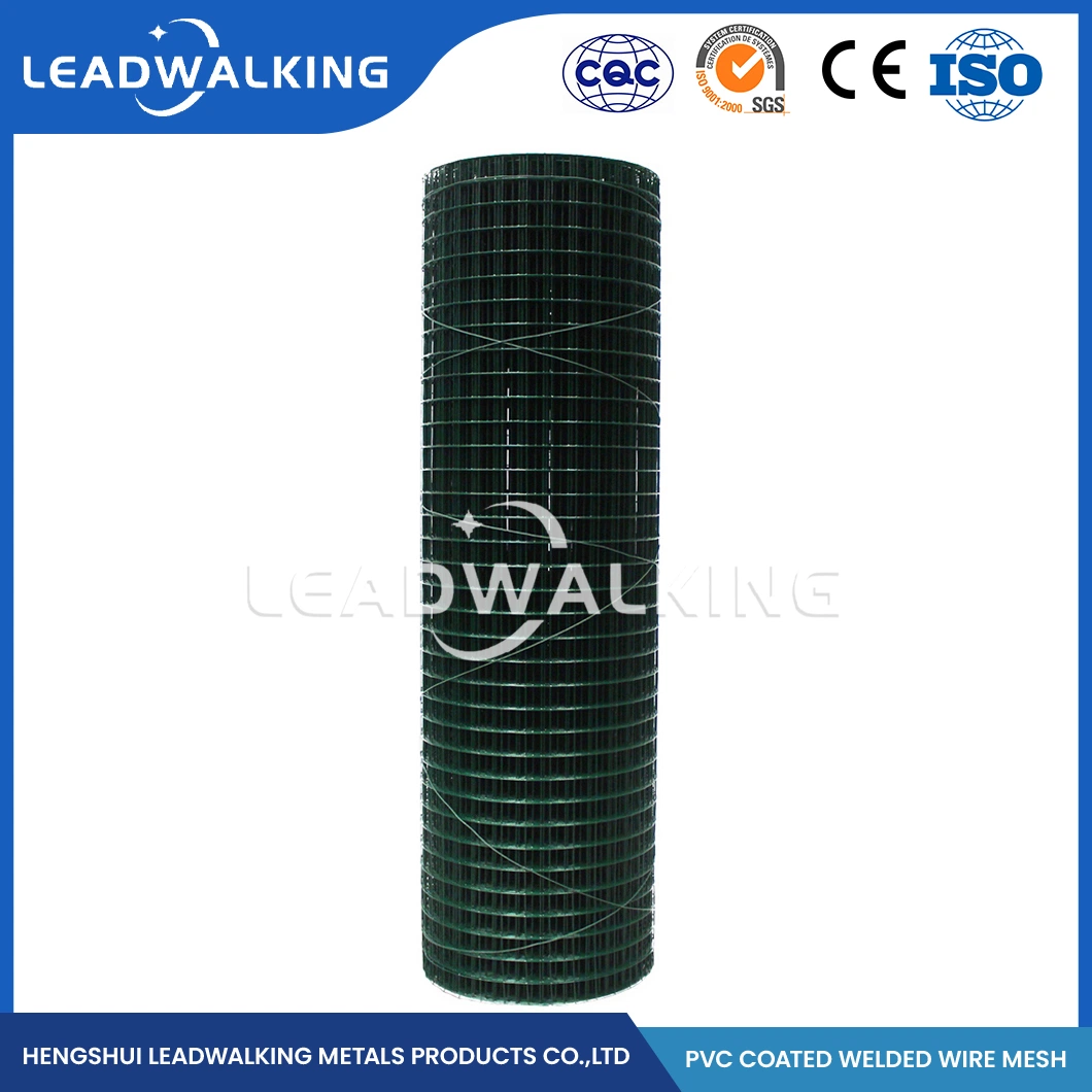 Leadwalking 6X6 Plastic-Coating Metal Welded Wire Mesh Manufacturers OEM Custom PVC Coated Welded Wire Mesh China 4X4 Inch PVC Coated Welded Wire Mesh