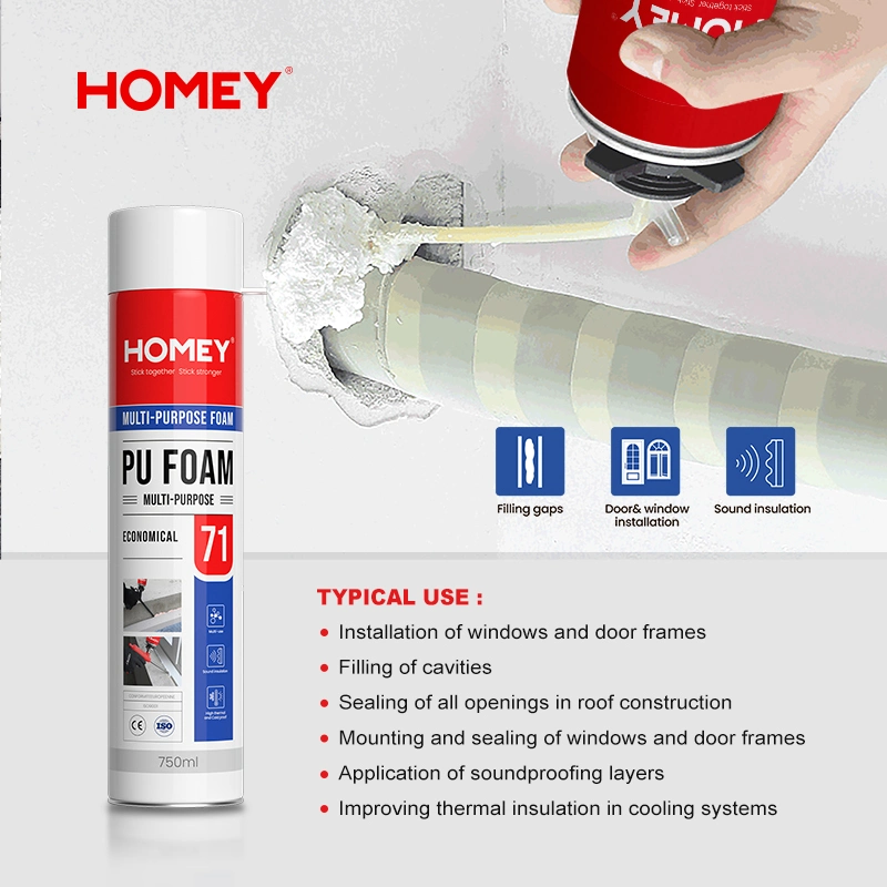 Homey Maufacturer Direct Sale Low Density 750ml/700gr PU Foam