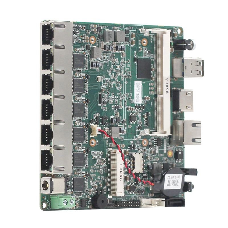 Main Board RJ45 Port Msata 2 USB 6 LAN Ports J1900 Motherboard DDR3 SATA3.0 Onboard Emmc Mini Pcie Mini PC Barebone