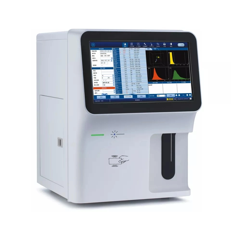 التمرين المعملي الطبي 5 الأجزاء Diff Automatic Hematology Analyzer Touch بالكامل فحص نظام تحليل الدم