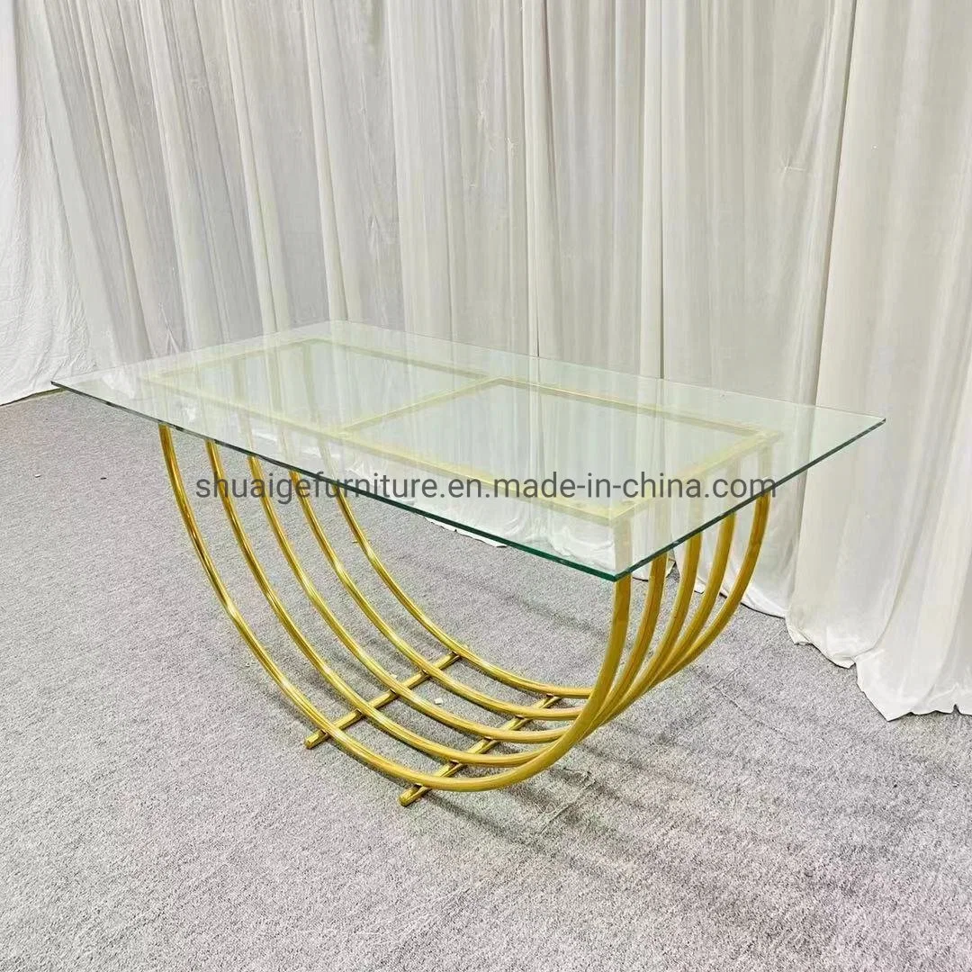 Mobilier moderne pour réception de mariage, verre, événements, tables de dîner