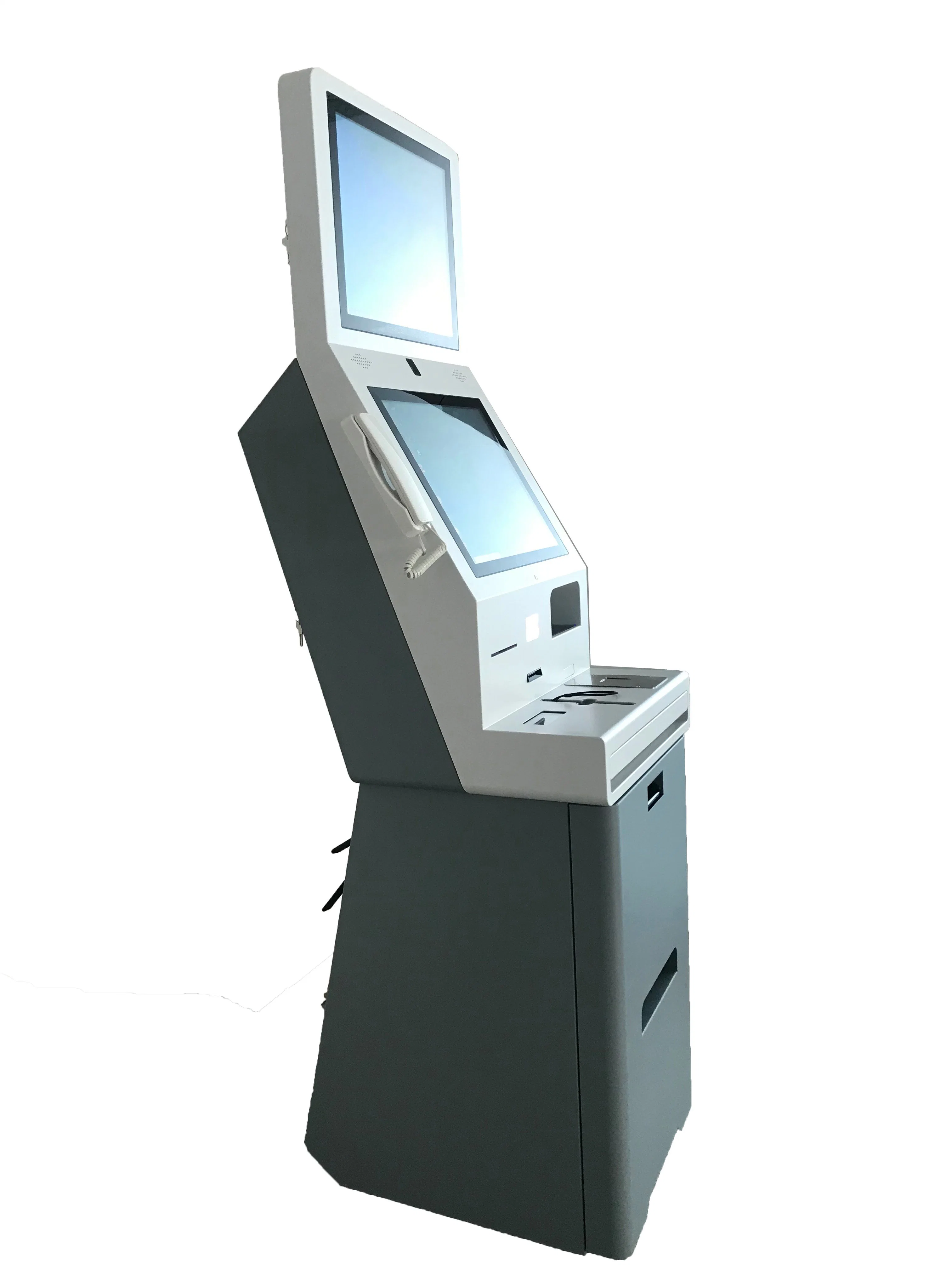 Dual Screen Floor Standing Advertising Display Hotel Check in Kiosk