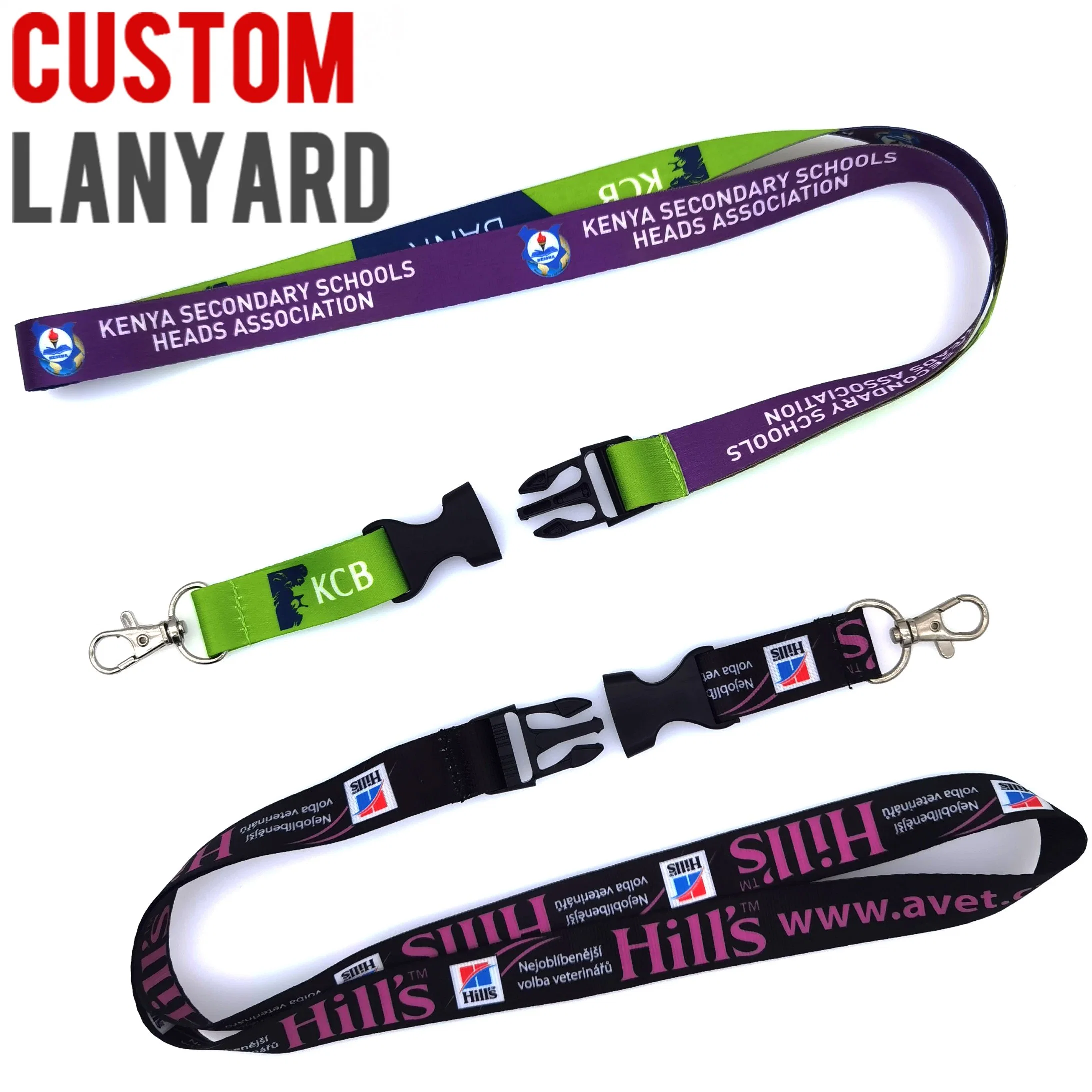 Promotional Gift Customized Logo Poylester School Football Gym ID Card Holder Digital Full Color Dye Sublimation Silk Screen Printing Exhibition Events Lanyard