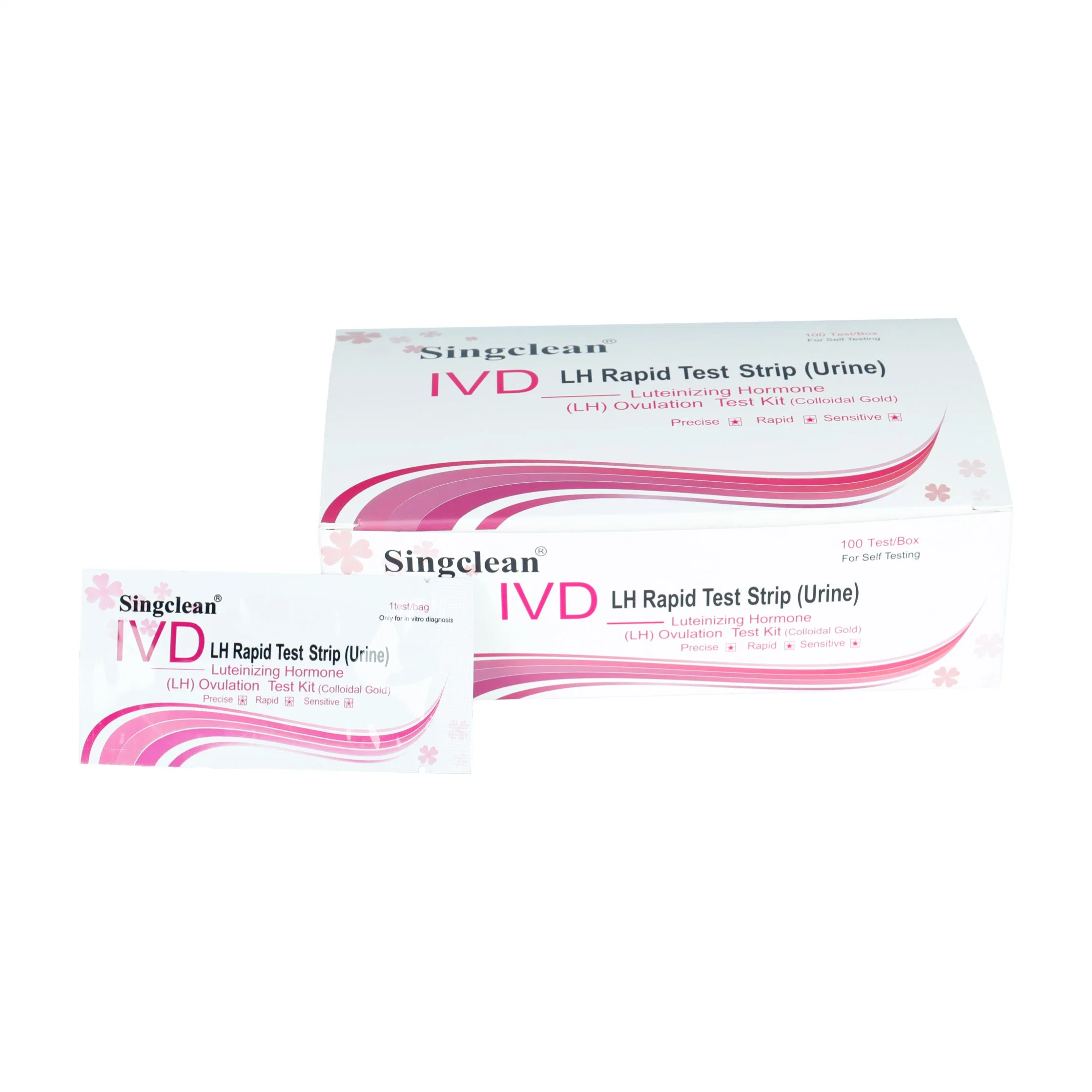 Singclean Wholesale/Supplier aprobado por la CE IVD un paso rápido Meidcal hogareño Kit de tiras reactivas para LH para períodos menstruales irregulares