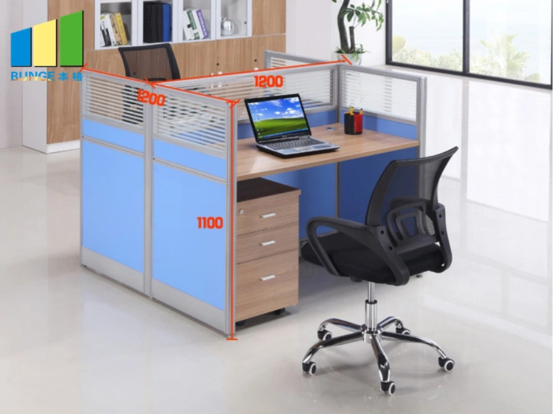 Asiento para 4 personas escritorio moderno mobiliario de oficina para Estaciones de trabajo