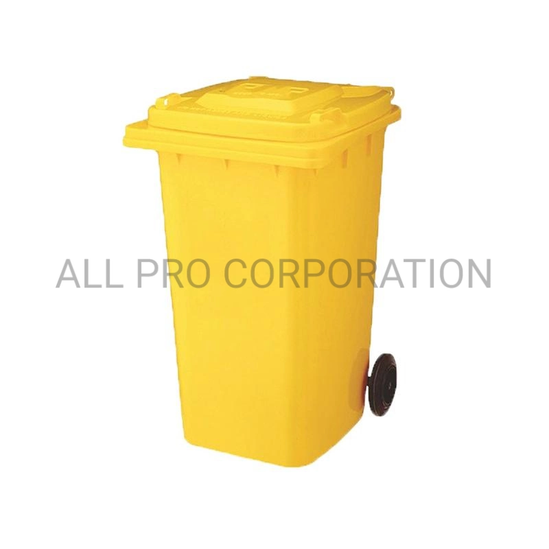 Poubelle mobile de 120 litres poubelle jaune noire Poubelle en plastique rectangulaire gris médical