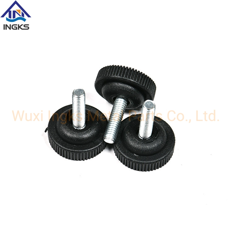 Wuxi Ingkx Supply Carbon Steel Adjustable Plastic Nylon Diamond Head Furniture Leveling Feet