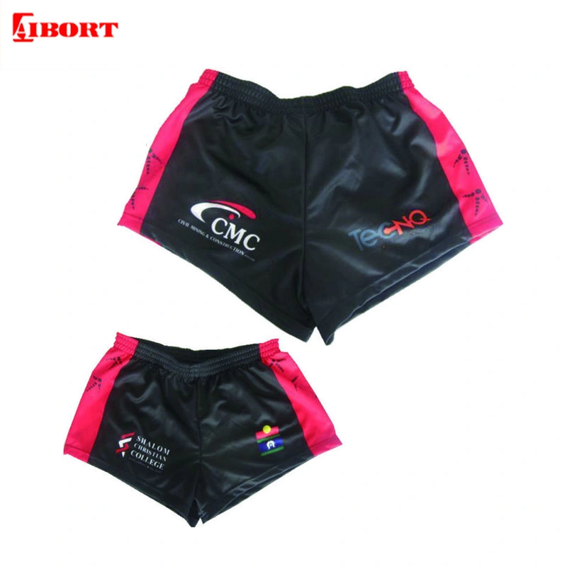 Aibort última impresión personalizada de sublimación Mayoreo Negro hombres pantalones cortos de rugby