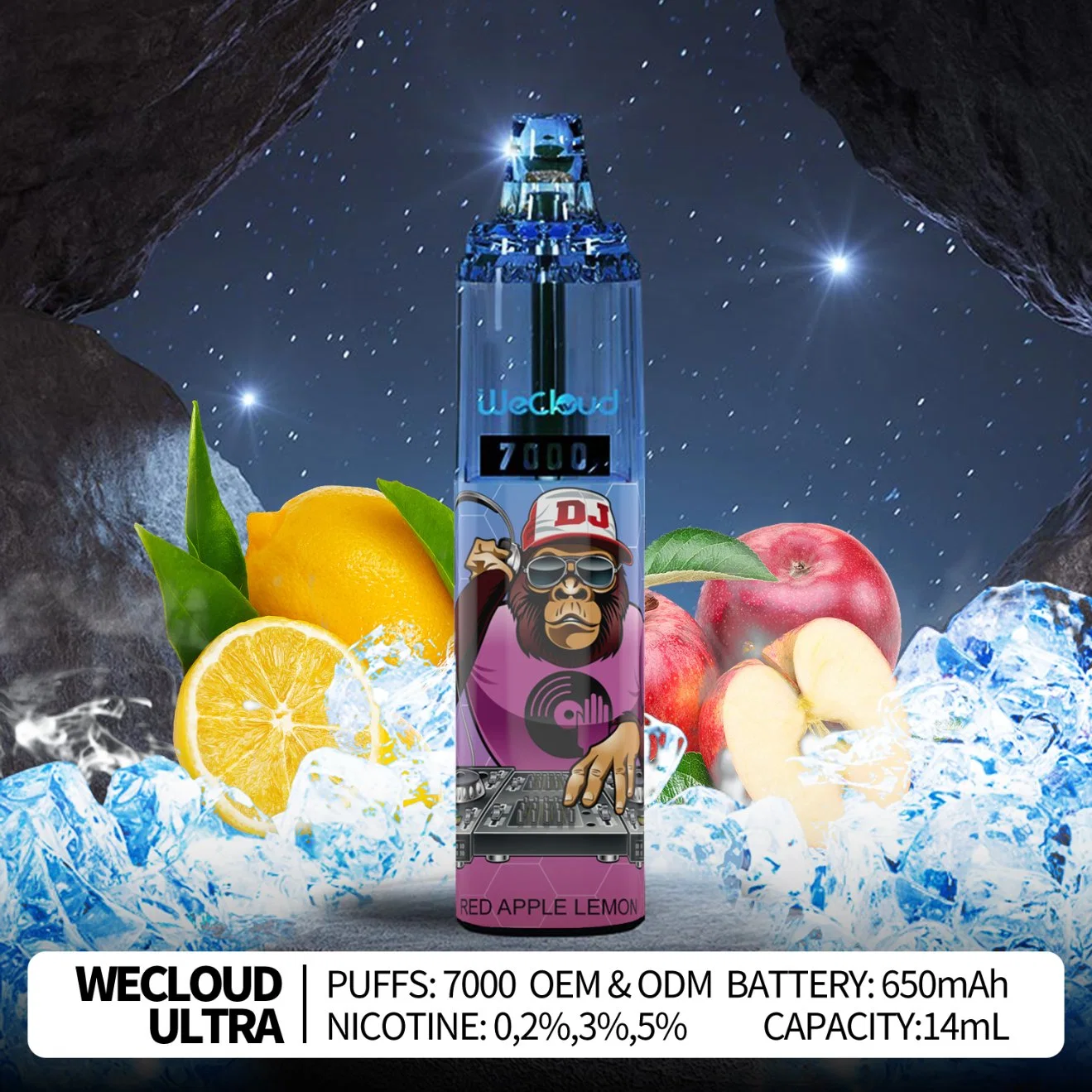 Wecloud OEM Randm Tornado 7000 Puffs Mesh Coil 38 Flavors 14ml Prefilled Rechargeable Disposable/Chargeable Vape