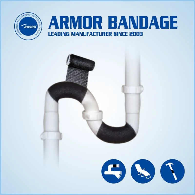 Water Hardening Pipe Repair Bandage Fiberglass Fast Curing Water Activated Pipe Repair Tape