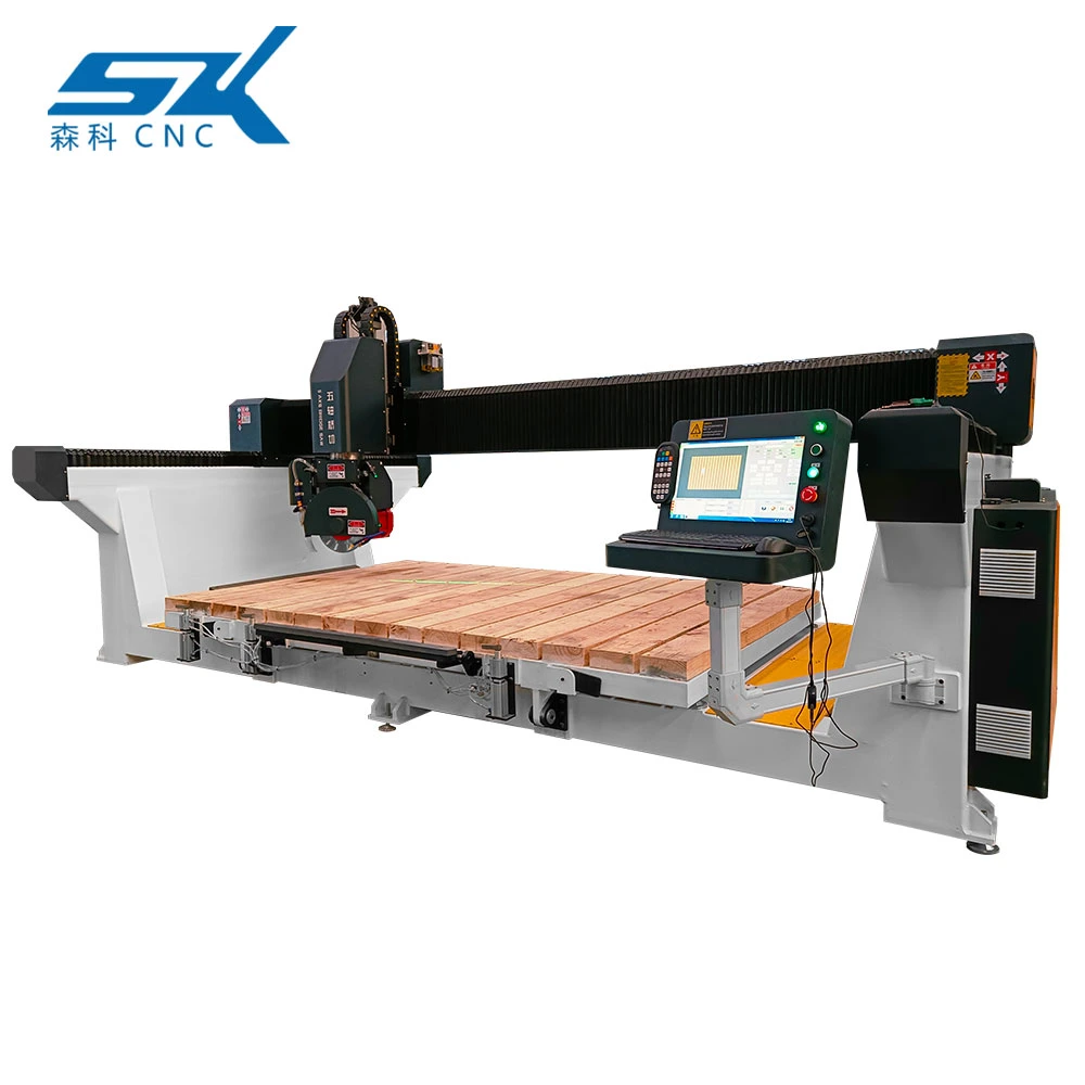 4 Axic Router CNC Stone 45 Degree Bridge Saw 5 Axis Bridge Saw Slab Cutting Machine Blade Cutting Saw Machine