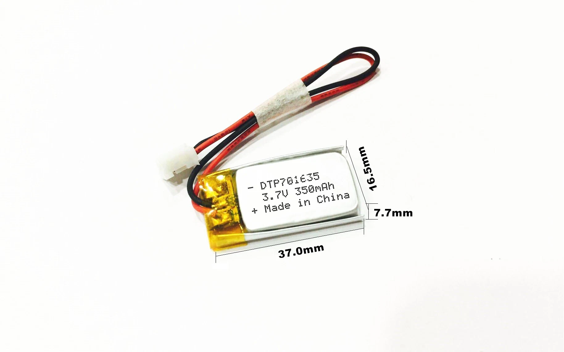 Stock 751635 350mAh Lipo Battery 3.7V Rechargeable Li-ion Battery Pack