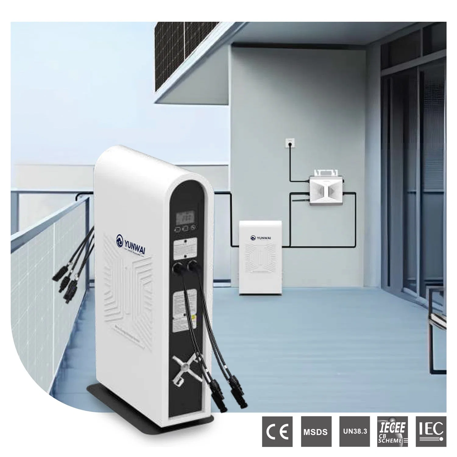 Home Appliances Plug-and-Play LED+LCD 100ah Lithium Ion Battery Balcony Energy Storage System