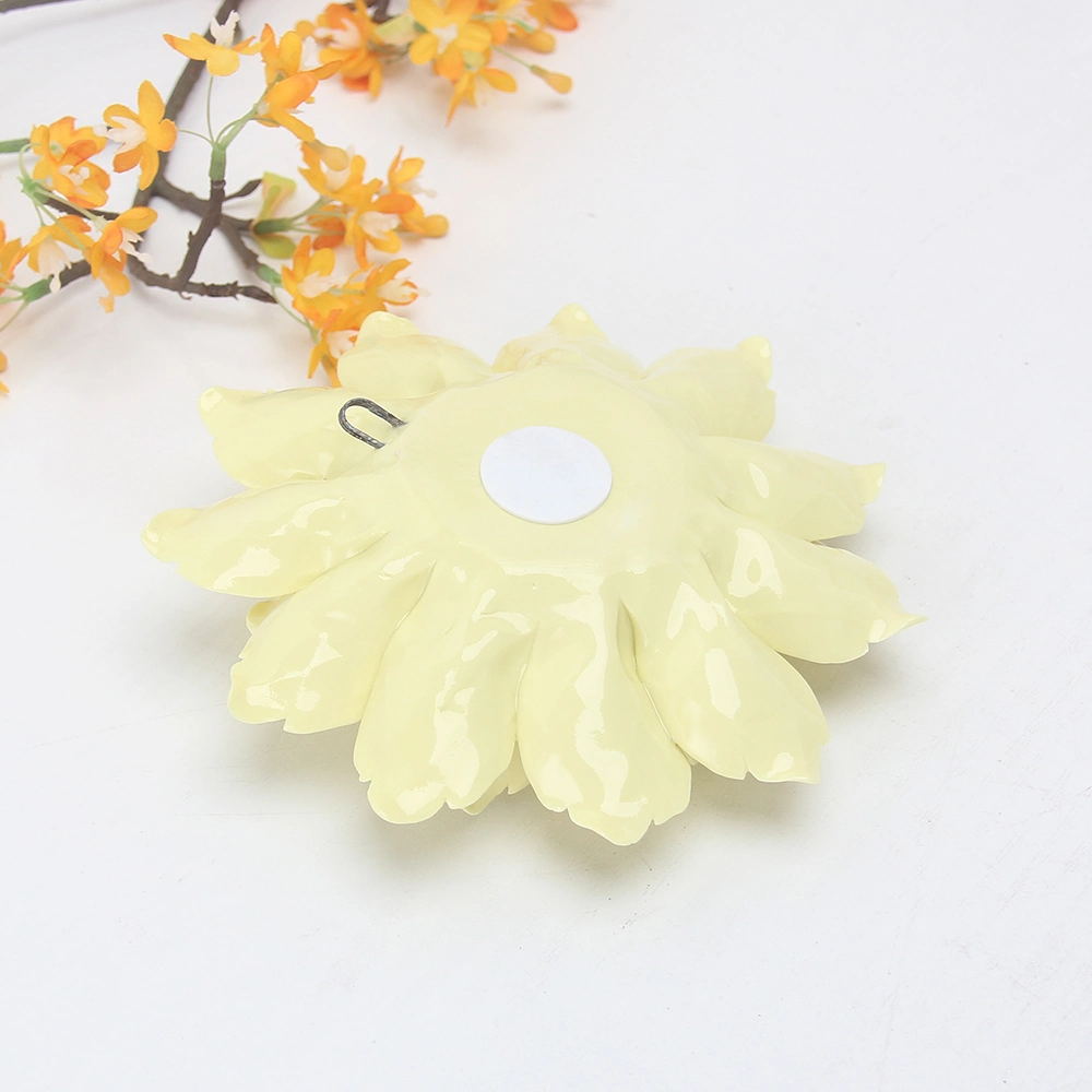 F002Y Ceramic Peony Flower Handicraft Wall Decoration Other Home Decor Porcelain Yellow Wall Flower