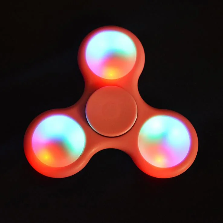 Best Seller Tri Fidget mano Spinner Toy con luces LED