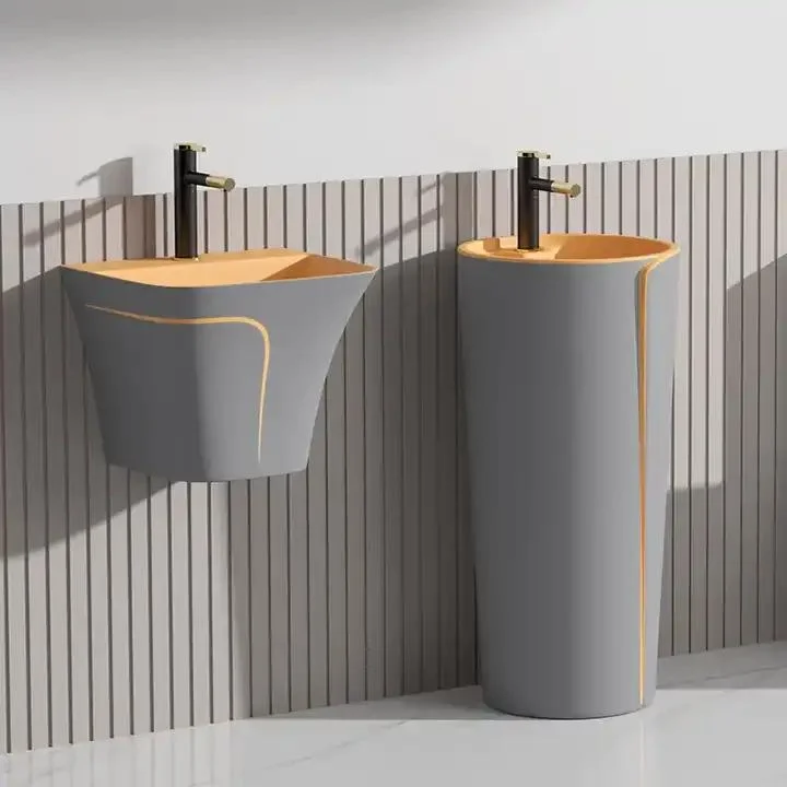 Washdown Bathroom Toilet Bowl Wall Hung Basin Matte Grey Color Ceramic Wc Toilet Set