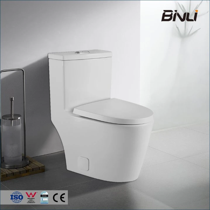 Bathroom Commode Siphonic Tornado Dual Flush 1 Piece Elongated Toilet with Seat Cover