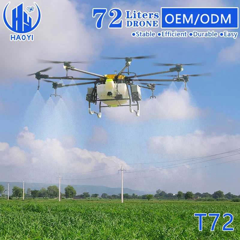 72L Agriculture GPS Remote Control Spray Drone for Farm Pesticide Chemical Spraying with Rice Seeder Fertilizer Spreader