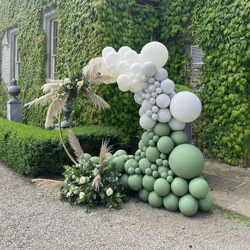 Benutzerdefinierte Öffnung Arrangement Retro Green Ballon Set Green Forest Romantic Serie Hochzeitsfeier Supplies Latex Ballons