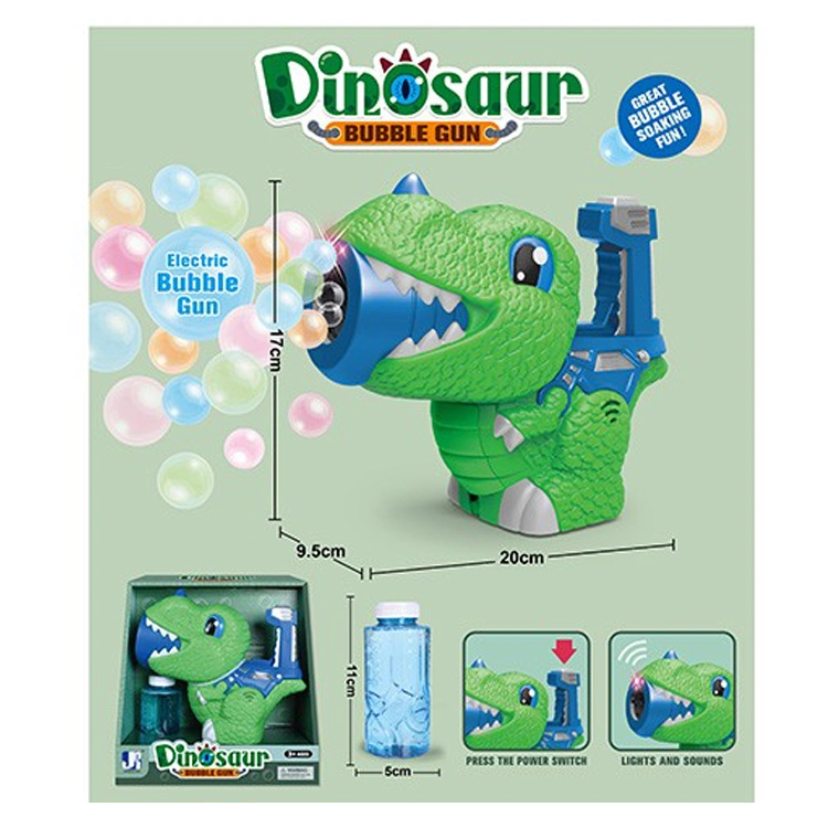 Summer Toy Electric Dinosaur Bubble Gun Toy with Light Music