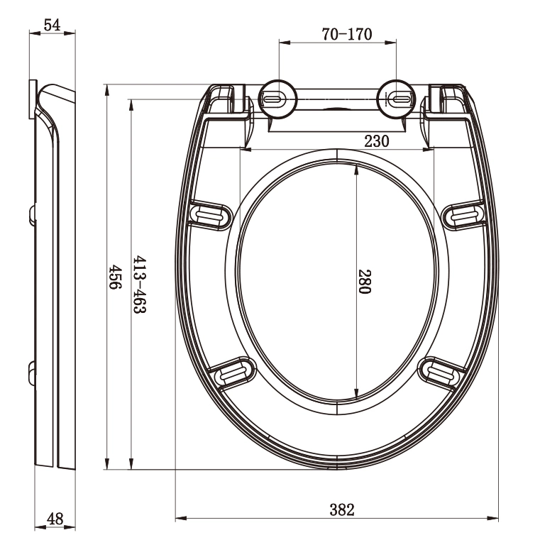 Badezimmer UF Material Weiß U-Form Toilettensitz mit Scharnieren WC Duroplast Soft Close D Form für ein Stück zwei Toilettenabdeckung