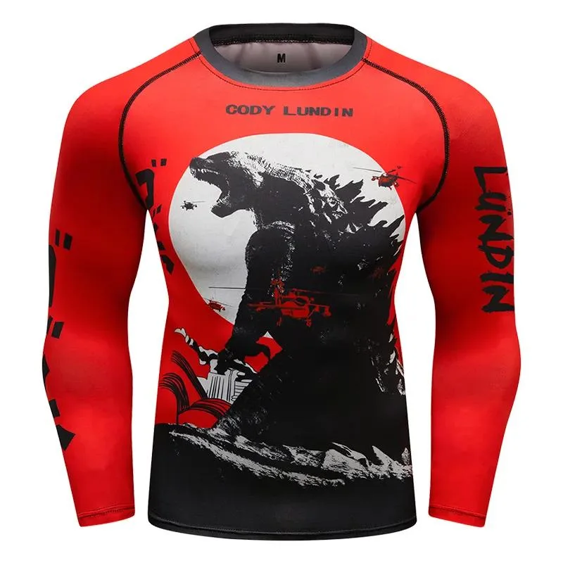 Custom Printed Men T Shirt Sublimation MMA Bjj Rush Guard