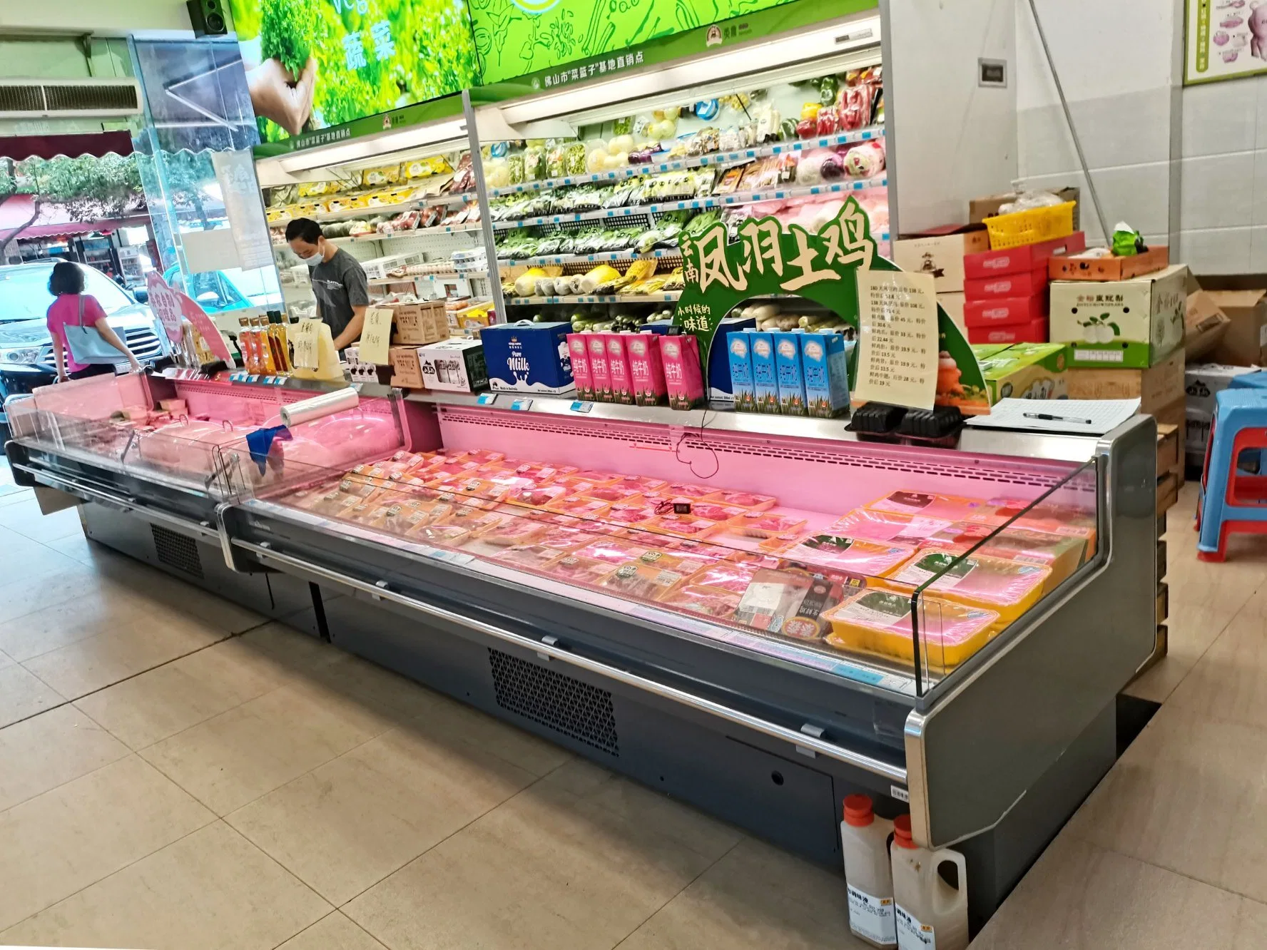 Supermarket Convenience Store Split Corner Horizontal Chest Commercial Refrigerators