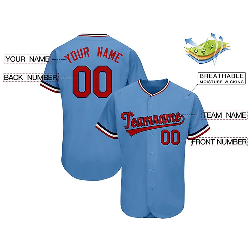 Customizable Baseball Jersey Button-Down Baseball Sleeve Shirt Youth Adult Kids Baseball Uniform