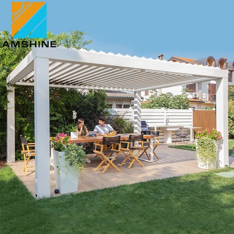 Outdoor Pavilion Courtyard Villa Garden Sunshade Modern Pergola Terrace Roof Aluminum Sunshine Room Bioclimatic Louver Roof Home Furniture