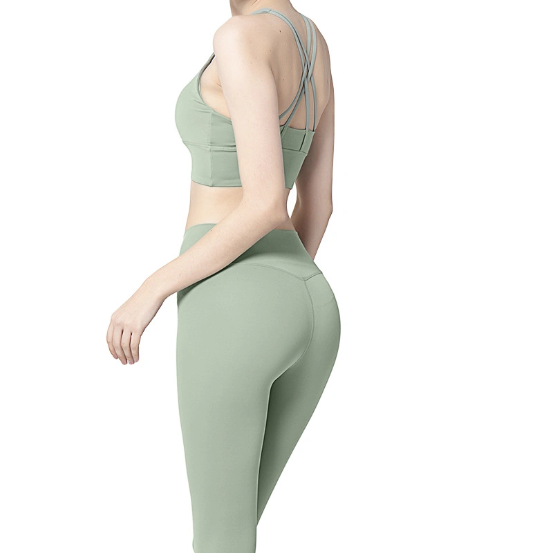 Women&prime; S Yoga Outfits 2 Piece High Waisted Leggings with Sports Bra Gym Clothes Sets