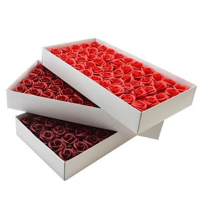 Artificial Rose Preserved Flower Soap Roses Flower in Wood Gift Box Decorative Valentine's Day Gifts