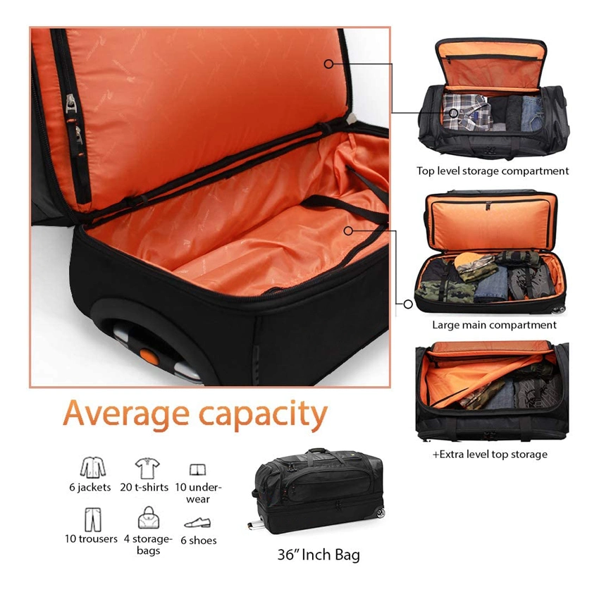 Venda por grosso de Lazer Moda boa qualidade com rodas de Viagem Duffel Sport Ginásio exercer Duffle Cabina ombro esquerdo Carrinho Travel Sala Bag