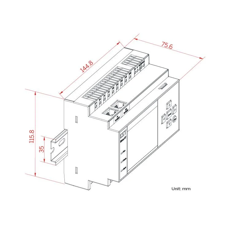 iMeter D7 35mm DIN Rail Three-Phase Power Quality Monitor with RS-485 and 2-150kHz C.E. Optional 4G Connection