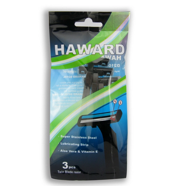 Plastic Handle Twin Blade Razor Disposable Mens Shaving Razor