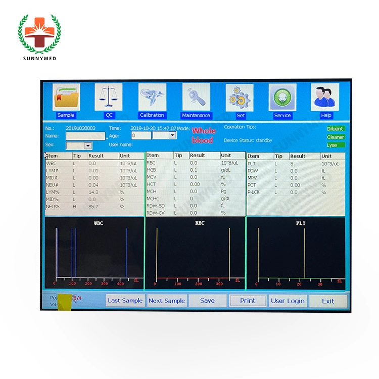 Автоматическая 3-клеток крови гематологии счетчика Analyzer цена