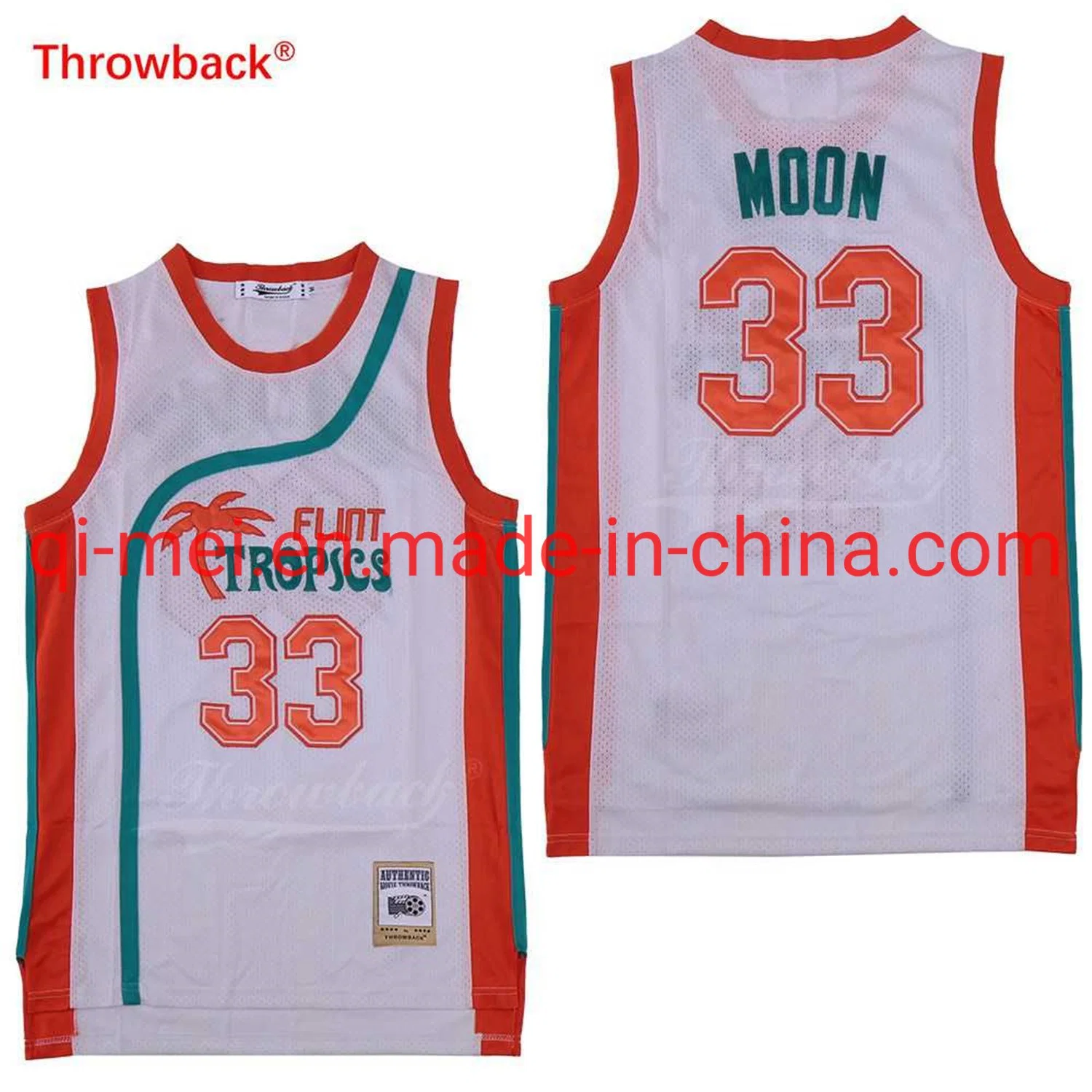 Flint Tropics 7 Café Negro 33 Jackie Moon Monix Vakidis Película 90s Hip Hop N-Ba Jerseys de baloncesto