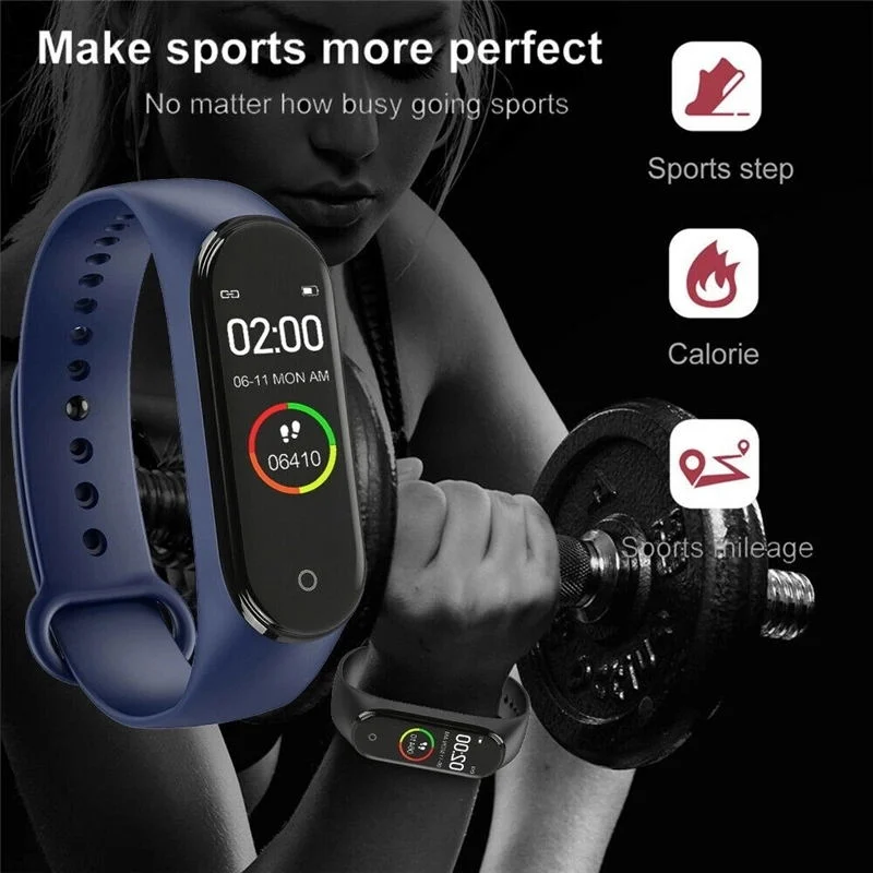 Pantalla color HD Impermeable IP67 M3 Smart brazalete con el oxígeno en sangre/de la presión arterial/Monitor de ritmo cardíaco, el deporte podómetro contador de pasos para Android/Ios