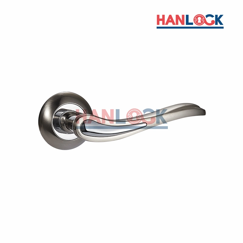 Electroplating Double Lock Door Level on Round Rosette for Apartment