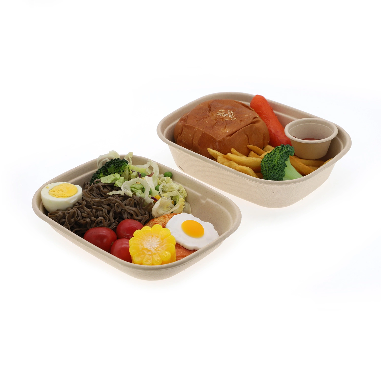 Компобиаббиразлагаемые упаковки одноразовая настольная посуда Takeaway Box Bagasse 1100 мл