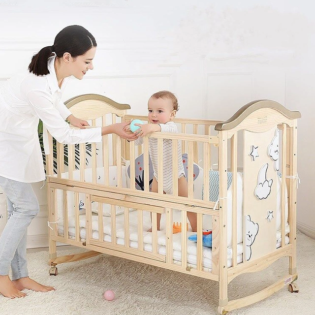 Mayorista/Proveedor de la fábrica de madera de pino macizo Natural Cuna para niños muebles habitación infantil