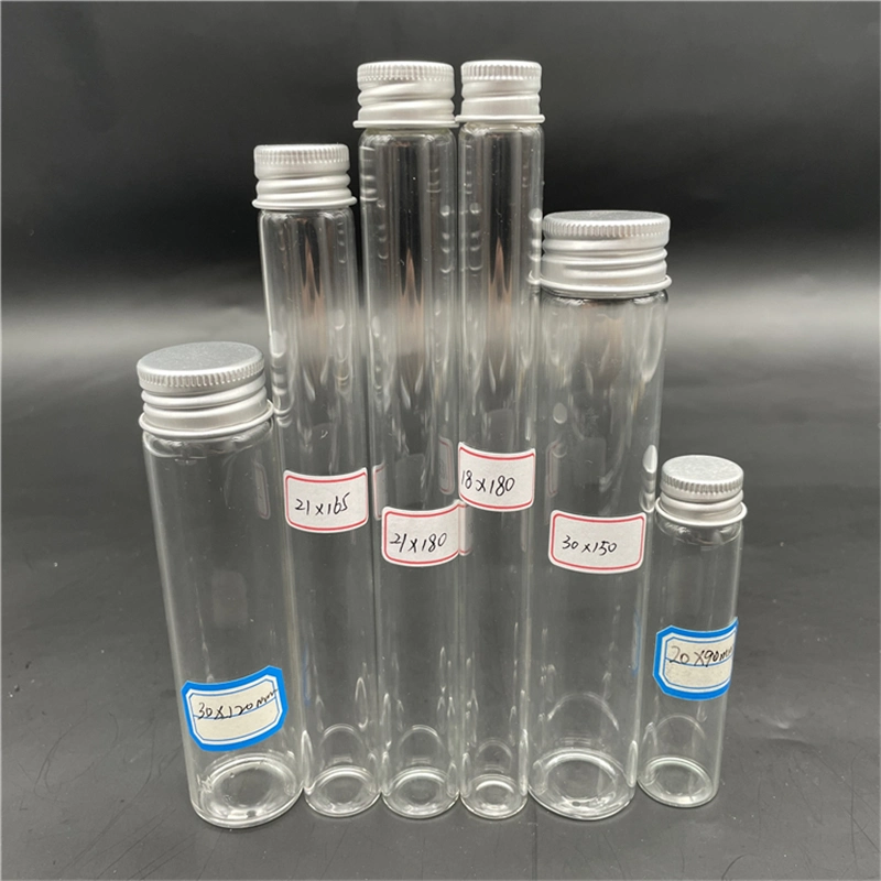 Lab and Medical Flat Bottom Glass Test Tube with Cork Round Bottom Glass Tube for Preroll Packaging