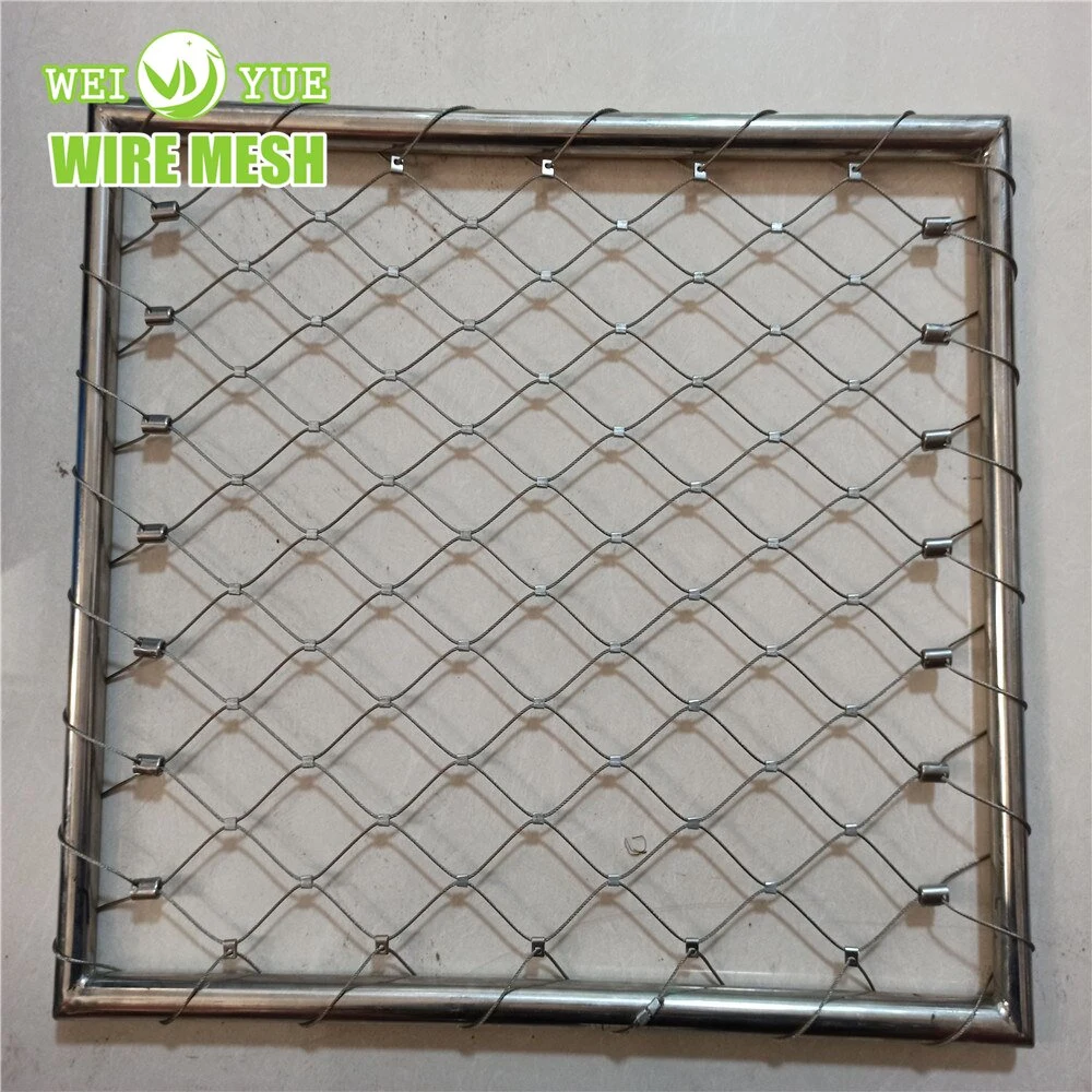 304 316L Rope Mesh Ferrule Type Garden Fence Safety Fence Flexible Stainless Steel Wire Rope Cable Mesh