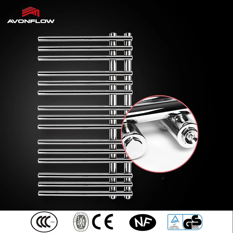 Avonflow Chrome Design Decorative Bathroom Steel Towel Heater Hydronic Towel Rail Cn/NF/GS/ETL/UL