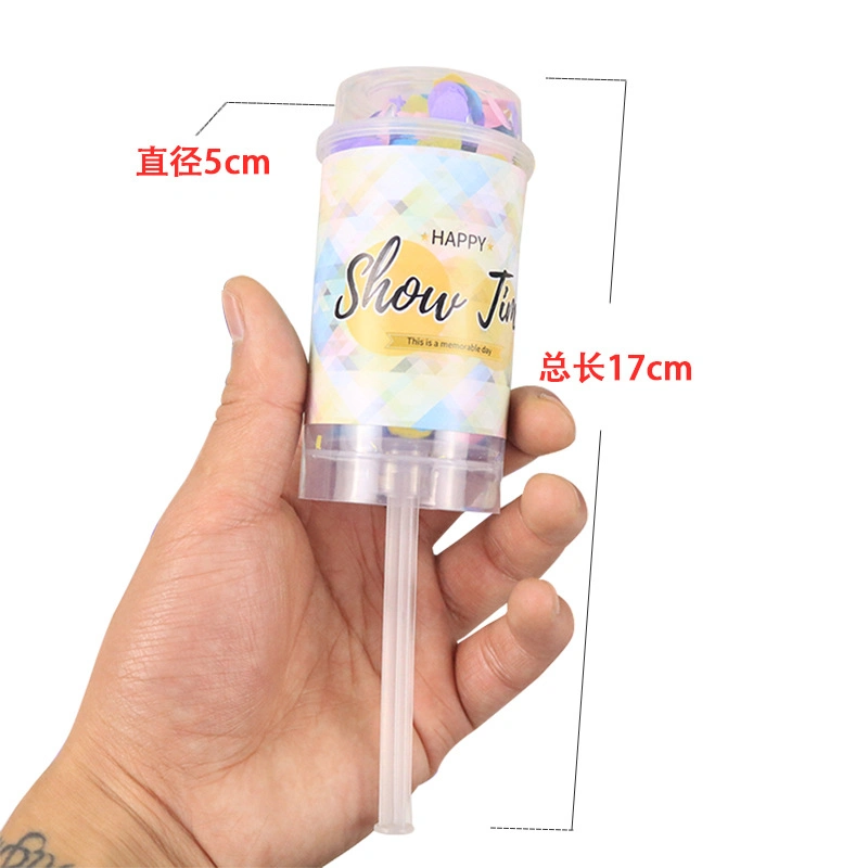 Graduation Opening Atmosphere Handheld Confetti Fireworks Wedding Birthday Party Supplies Push Music Spray Tube Hand Twist Ritual Tube Unicorn Mermaid Confetti