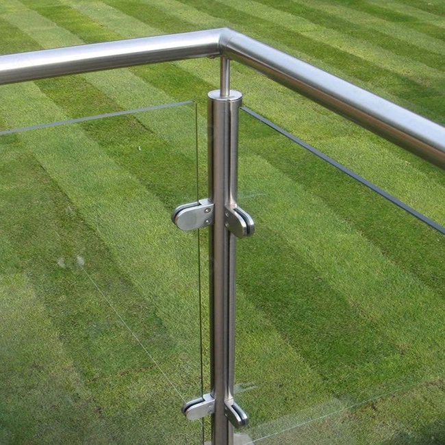 Modern Glass Handrail Railing for Straight Staircase Stair Stainless Steel Post Railing