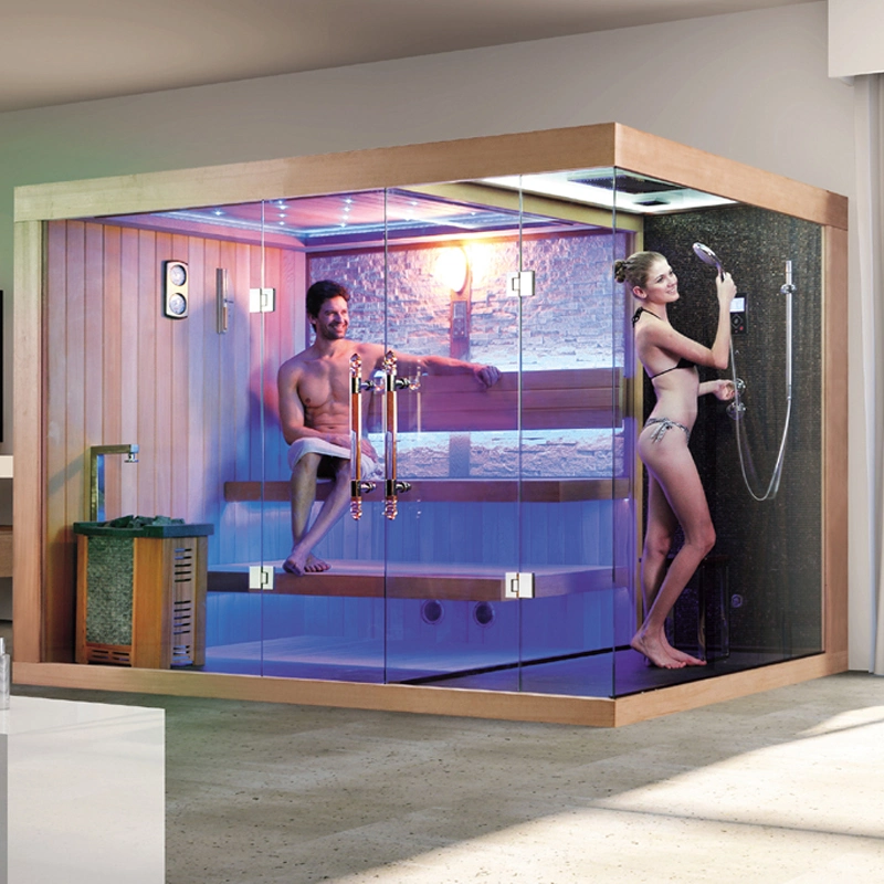 La moda 2 personas Piscina interior Sauna de Madera seca