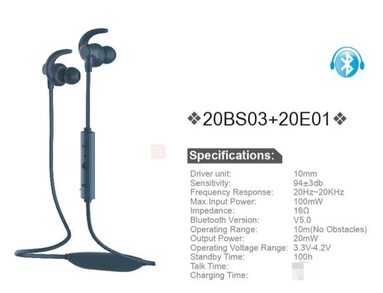 Bluetooth Anti-Drop Sports Earphone with Call Vibration Reminder Function