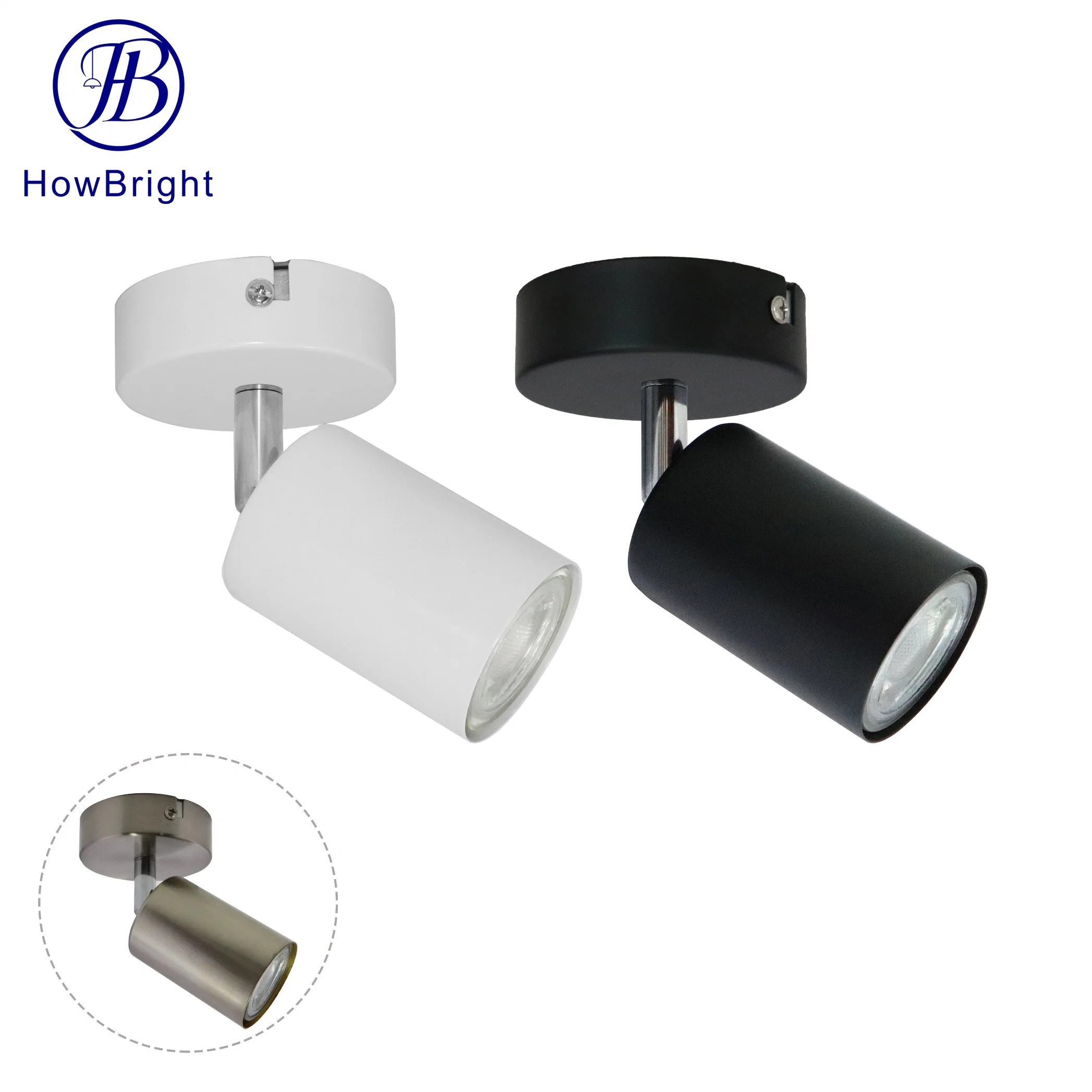 How Bright New Design Ceiling Track Adjustable Surface Mounted LED Light Black White Wall Modern GU10 Spotlight Fixture